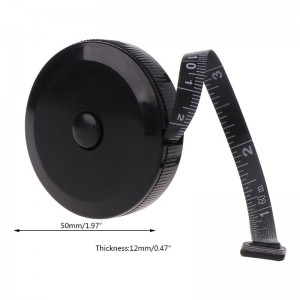 1.5m60inch Black Tape Measures Dual Sided Retractable Tools Automatic ABS Flexible Mini Sewing Measuring Tape