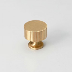 Gold Knobs for Dresser, Brushed Brass Cabinet Knobs Round Kitchen Hardware Handle Pulls