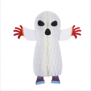 hot selling paper white ghost hanging decorations honeycomb ball halloween party supplies