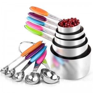 Kitchen Metal Measuring Cups Stainless Steel Scale Measuring Spoon and Cup Set Custom Measuring Cups