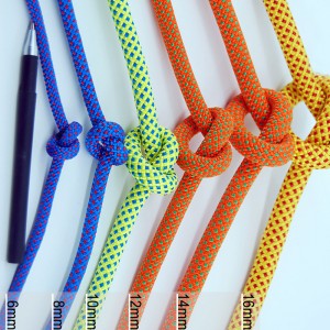 2mm 3mm 4mm 6mm 8mm wholesale polyester srs custom color climbing rope set for outdoor use