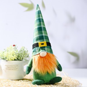 St Patricks Day Ireland Lucky Elf Doll Irish Festival Clover Plush Faceless St Patricks Gnome