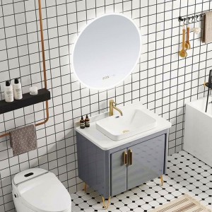 Italian Washbasin Cabinet Design Bathroom equipment white color Bathroom Vanity units small with mirror