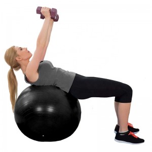Low MOQ Lightweight Exercise Pilates Ball Price Anti-burst Gym Ball for Sale Premium Black Yoga Ball Fitness Equipment