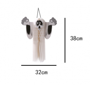 hot selling paper white ghost hanging decorations honeycomb ball halloween party supplies