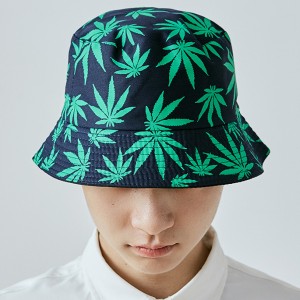 New Designer Fashion Unisex Maple Leaf Printed Reversible Fisherman Caps Logo Custom Printed Bucket Hats Wholesale