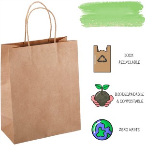 Wholesale Design Shopping Food Packing Sacchetto Di Carta Kraft Paper Bags in Stock with Handles Bulk