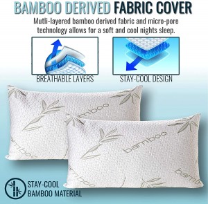 Hypoallergenic Pillows for Sleeping Cooling Bamboo Body Bed Pillows with Bamboo