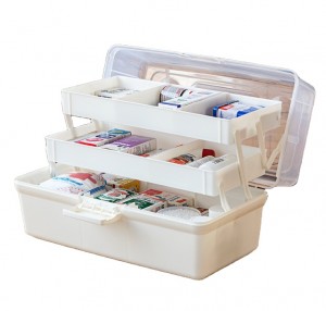 Custom Family Emergency Kit Container Medical Medicine Organizer Box, Plastic First Aid Storage Box with Handle for Home