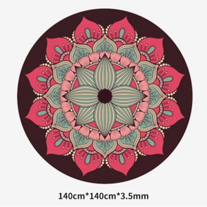 Hot Sales Anti Slip Custom Printed Meditation Cushion Suede Natural Rubber Meditation Mat