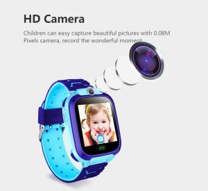 Child Smart Watch E02 Kids SOS Emergency Calling GPS Tracking Kids Smartwatch Baby Safe Monitor Wristwatch for Boys and Girls