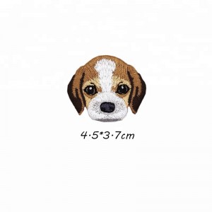 China manufacturer custom dog iron on embroidery patches for clothing accessories