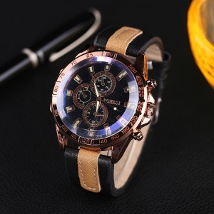 Men Quartz Watch Luxury Leather Sports Wristwatch Geneva Mechanical Watch(KKWT2006)