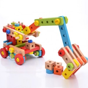 Custom kids Educational Combination Toy Montessori Screw Disassembly And Assembly Screw Toy Wooden Diy Craft