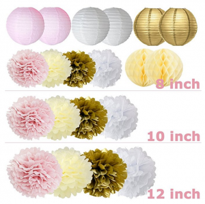 Baby Shower Decorations Party Supplies Set Kit IT’S A GIRL Garland Bunting Banner Tissue Pom Poms Paper Lanterns Honeycomb balls