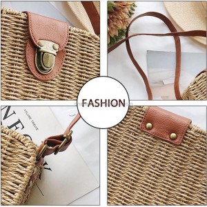 Hotting Candy Color Shoulder Bag Handmade Straw Bags Mini Woven Flap Sweet Pastoral Style Rattan Bag