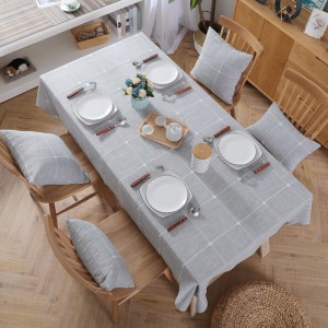 Fashion plaid stitching color tablecloth fabric cotton and linen simple home dining tablecloth coffee table cloth