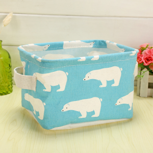 Domestic cotton linen portable desk daily necessities foldable storage box