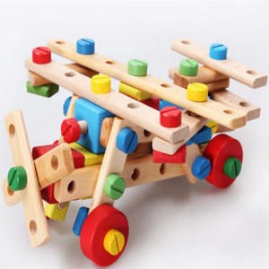 Custom kids Educational Combination Toy Montessori Screw Disassembly And Assembly Screw Toy Wooden Diy Craft