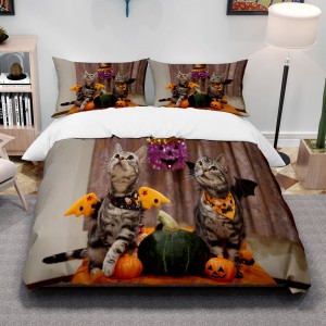 Wholesale Halloween Theme Pattern Bed sheets Sets Bedding Designers Sheets Bedding Set Cartoon Pattern Print Duvet Cover sets
