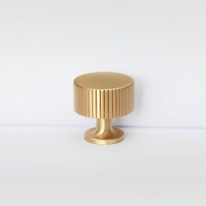 Gold Knobs for Dresser, Brushed Brass Cabinet Knobs Round Kitchen Hardware Handle Pulls