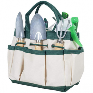 Plants 7 Piece Gardening Tool Set with Carrying Tote Bag