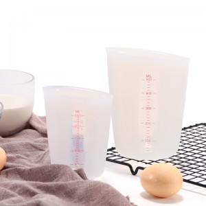 Diy food grade silicone250ML500ml wash measuring cup hand-made with scale silicone measuring cup