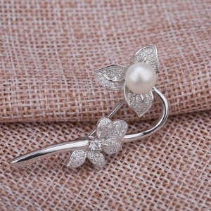 925 Sterling Sliver Flower silver brooch
