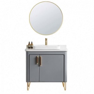 Italian Washbasin Cabinet Design Bathroom equipment white color Bathroom Vanity units small with mirror