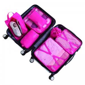 7 pieces of sets Portable Clothes Waterproof Packing cubes Pouch Travel Bag Organizers