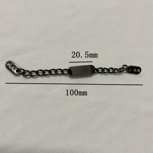 High quanlity Handmade Metal Clothing Accessory Hand Sewing Chain With Covered Metal Label for cloth bag shoes swimwear