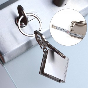 DIY Work Compact Gauging Tool Square Pull Ruler Sturdy Tape Measure Keychain Anti Lost Durable Dual Use Practical Retractable