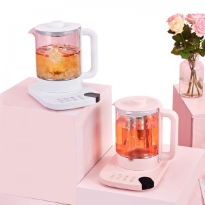 1.8L Multifunction smart kettle white pink tea pots High Borosilicate Temperature Adjustable Fast Boil Cordless Electric Kettle