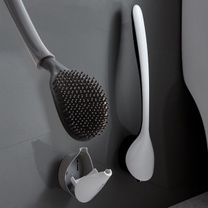 Household Cleaning Tools and Accessories Cleaning Toilet Brush with Holder Set Brush Bendable Bristle Silicone Flex Toilet Brush