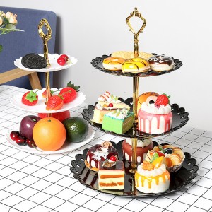hot sale 3 layers dry fruit plate dessert plate cake stand