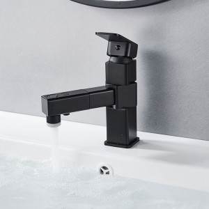 Cold and Hot Water Mixer Bathroom Sink Mixer Brass Black Basin Tap