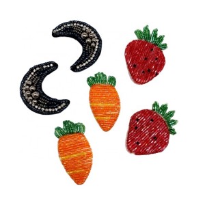 OEKO-TEX BSCI factory China wholesales handmade embroidery patches clothing applique patch and trimmings trims beaded patches