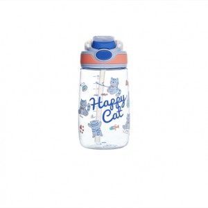 Wholesale customized BPA FREE kids drinking bottle with straw 400ml straw bottle