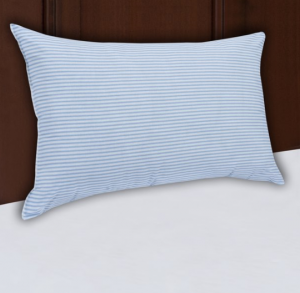 Blue and white stripe polyester  cotton neck sleeping pillow