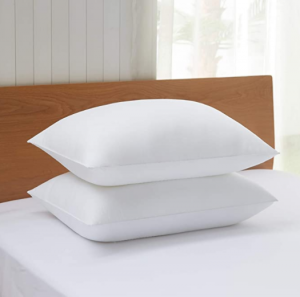 White polyester bed neck pillows