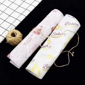 Custom Logo Pe Coated Food Grade Raw Material Wax Papier Meat Wrapping Sandwich Burger Hamburger Greaseproof Paper in Roll