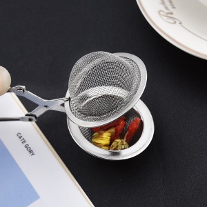 Kitchen Tool Tennis tea Ball Stainless Steel Custom Mesh Tea Infuser with Handle Spice Mesh Ball Strainer