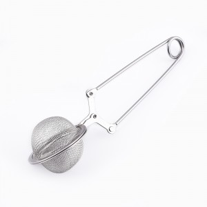 Kitchen Tool Tennis tea Ball Stainless Steel Custom Mesh Tea Infuser with Handle Spice Mesh Ball Strainer