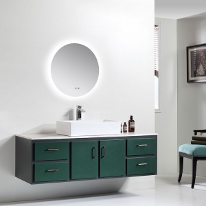 Bathroom storage cabinet with sink modern bathroom vanity with LED lighting mirror custom bathroom equipment