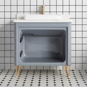 Italian Washbasin Cabinet Design Bathroom equipment white color Bathroom Vanity units small with mirror