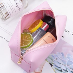 Fashion Women Travel Toiletry Bag Zip Make Up Pouch Case PU Leather Makeup Cosmetic Bag