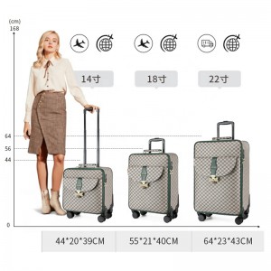 Women PU CABIN Luggage with Spinner Wheels Free shipping to USA