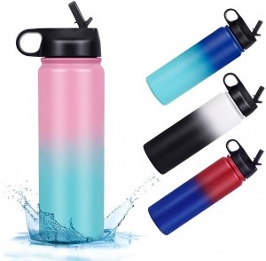 Hot Sale Stainless Steel Water Bottle With Straw Custom Logo Leakproof Portable Vacuum Cup