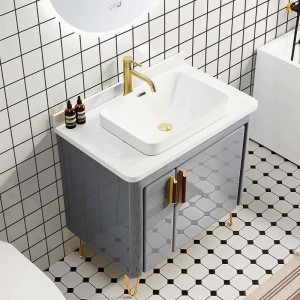 Italian Washbasin Cabinet Design Bathroom equipment white color Bathroom Vanity units small with mirror