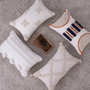 Home Decor Ethnic Cushions Bedside ins Moroccan Lace Tassel Tufted Indian Pillowcase
